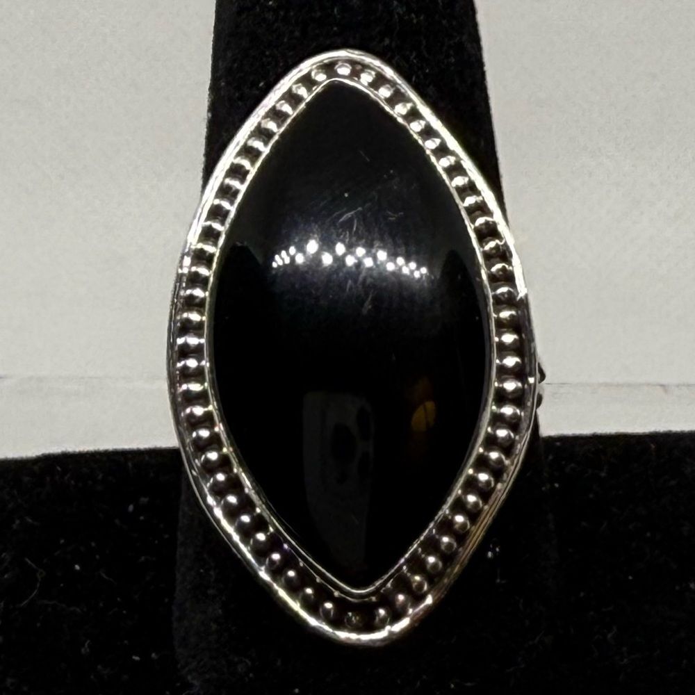 Onyx 925 Sterling silver ring size 10.75